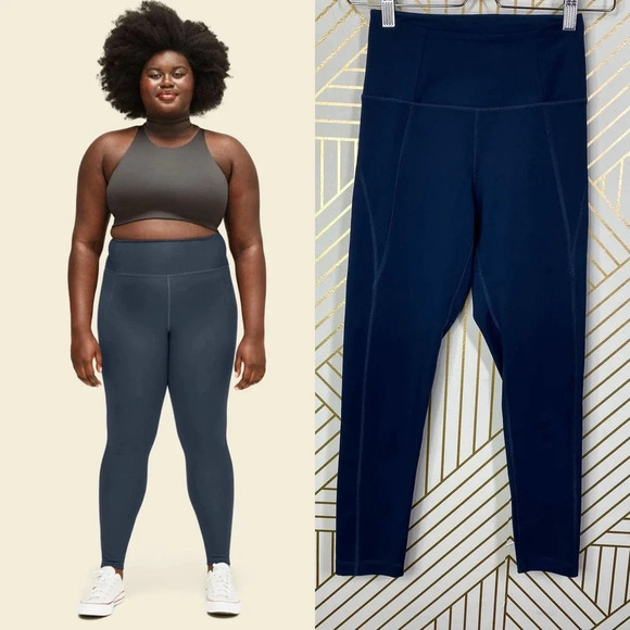 Girlfriend Collective Compressive High-Rise 7/8 Legging Midnight Blue Size US XS - Picture 1 of 12